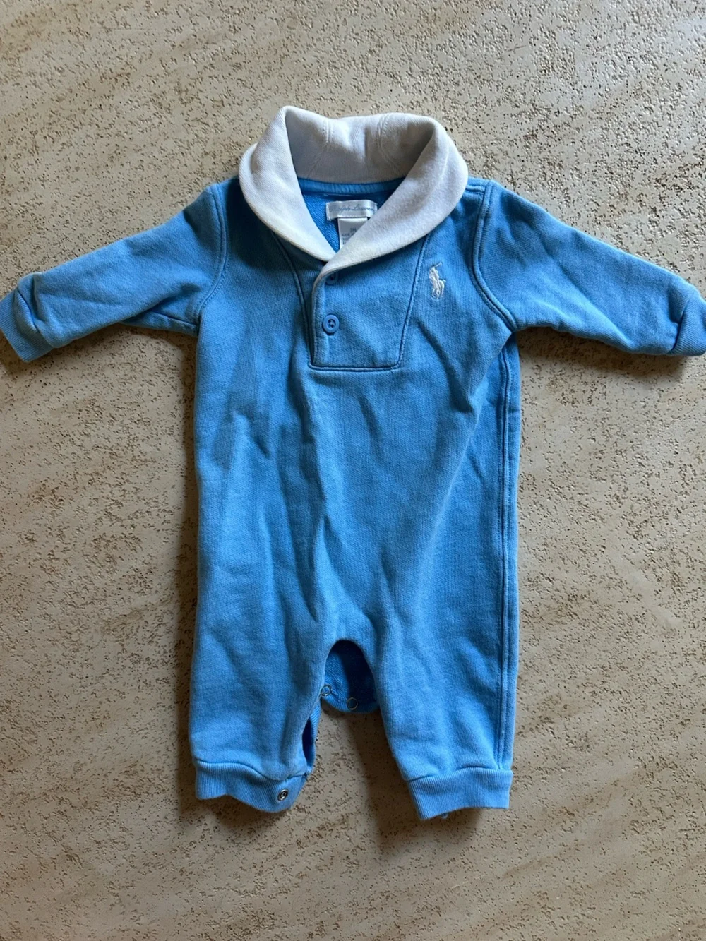 Ralph Lauren Light Blue Long-Sleeve Baby One-Piece
